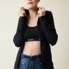 Active Maternity Rib Side Zip Jacket Black