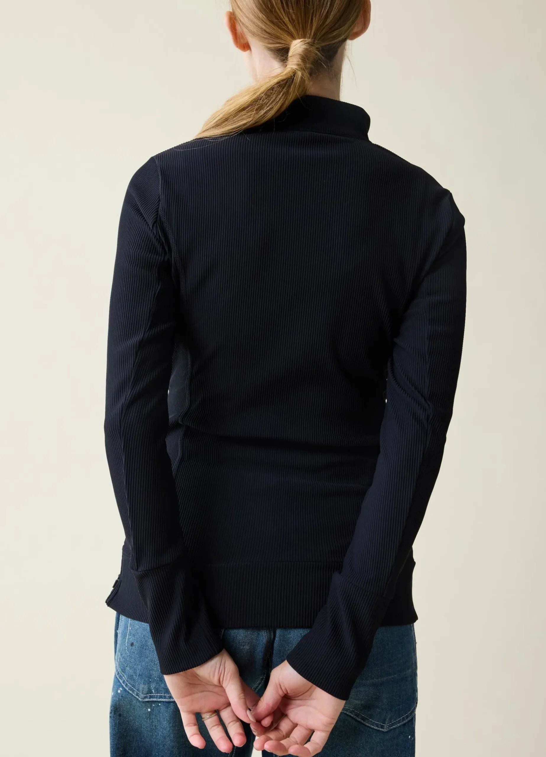 Active Maternity Rib Side Zip Jacket Black