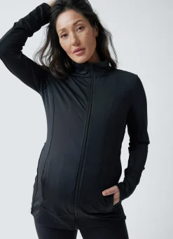 Active Maternity Side Zip Jacket Black