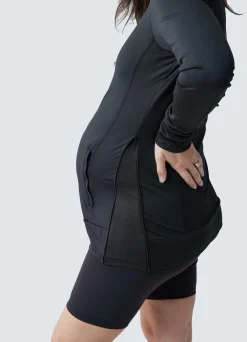 Active Maternity Side Zip Jacket Black