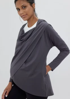 Active Wrap Maternity + Nursing Sweatshirt Gray