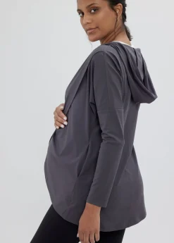 Active Wrap Maternity + Nursing Sweatshirt Gray