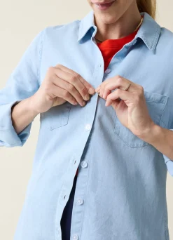 Classic Button Down Maternity & Nursing Top