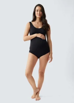 Cooling Seamless Maternity Bodysuit Black