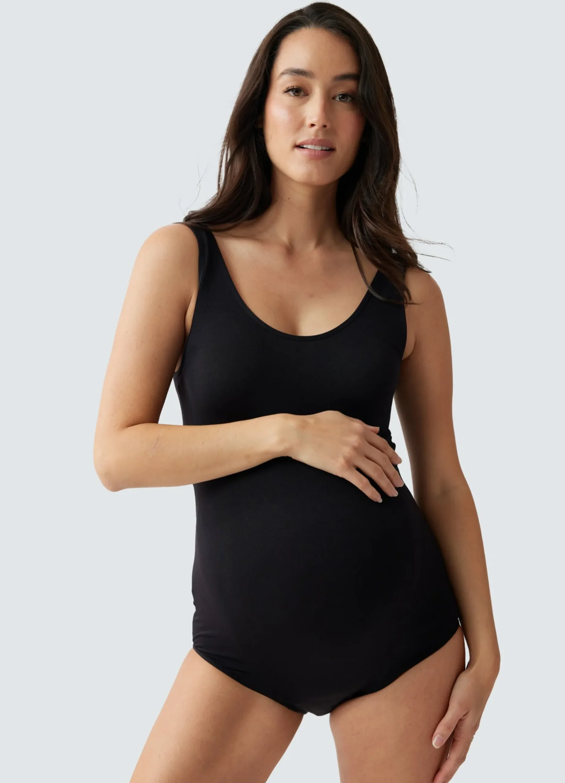 Cooling Seamless Maternity Bodysuit Black