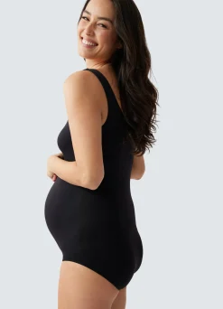 Cooling Seamless Maternity Bodysuit Black
