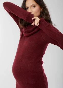 Cowl Neck Maternity Tunic Sweater