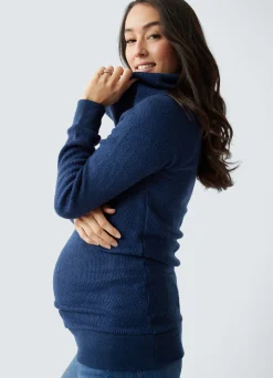 Cowl Neck Maternity Tunic Sweater