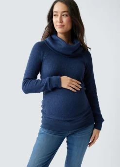 Cowl Neck Maternity Tunic Sweater
