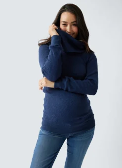 Cowl Neck Maternity Tunic Sweater