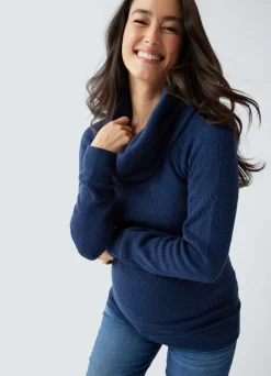 Cowl Neck Maternity Tunic Sweater