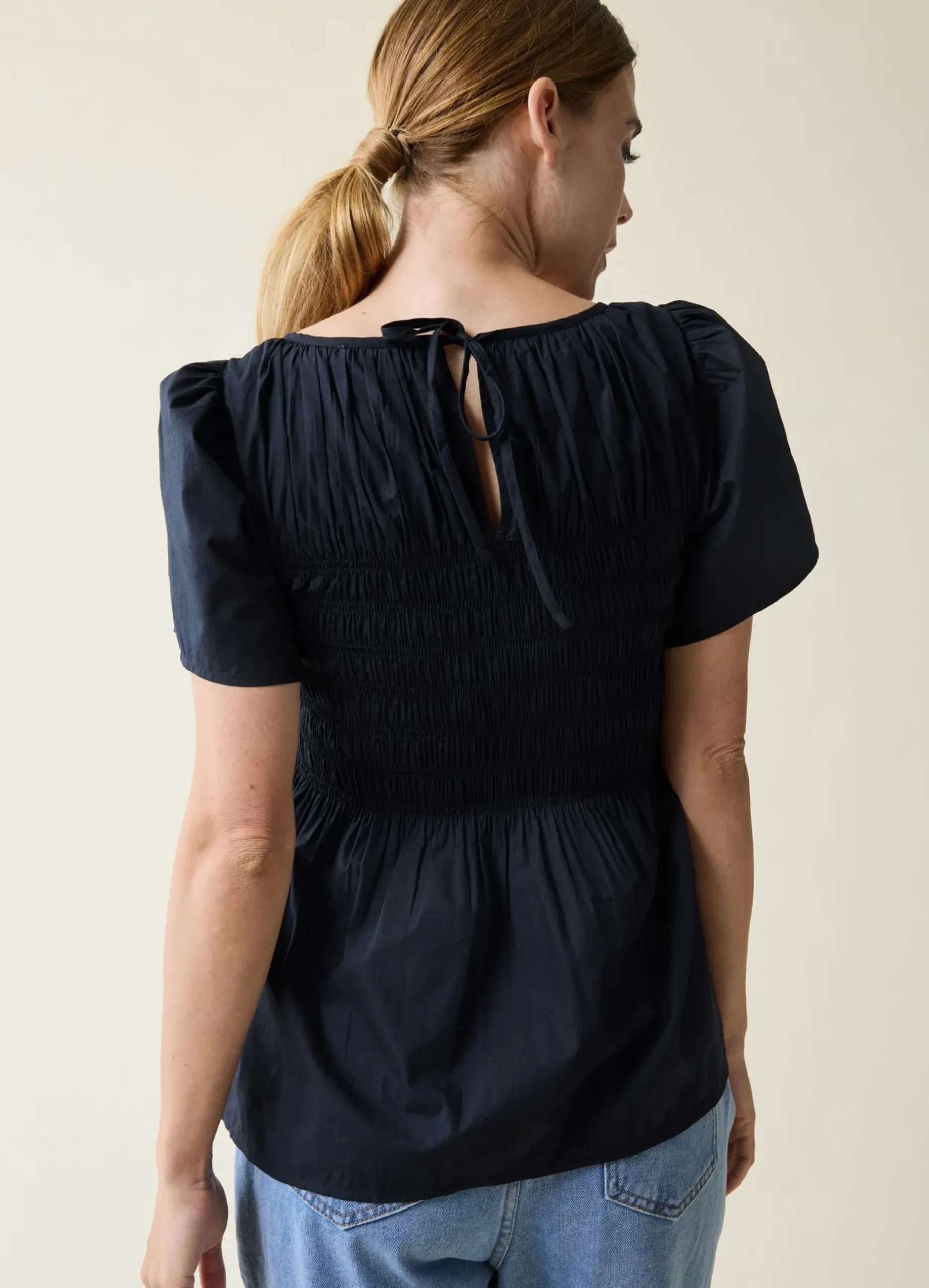 Maternity Tie Back Smocked Top