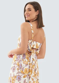 Maya Tie Back Linen Maternity Dress