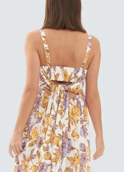 Maya Tie Back Linen Maternity Dress