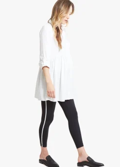 Peplum Button Down Maternity Shirt White