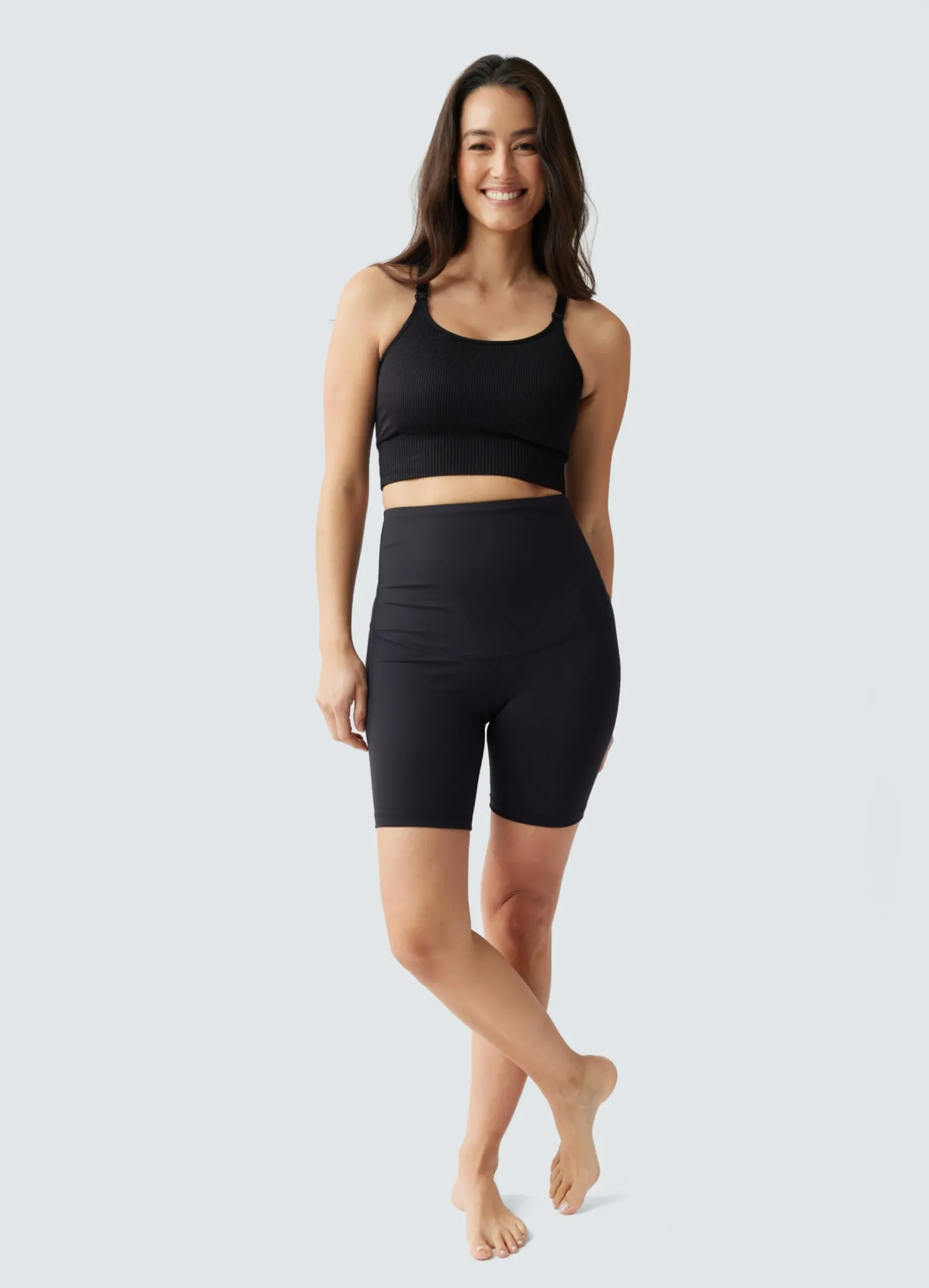 Postpartum Compression Black Bike Short