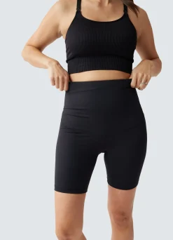 Postpartum Compression Black Bike Short