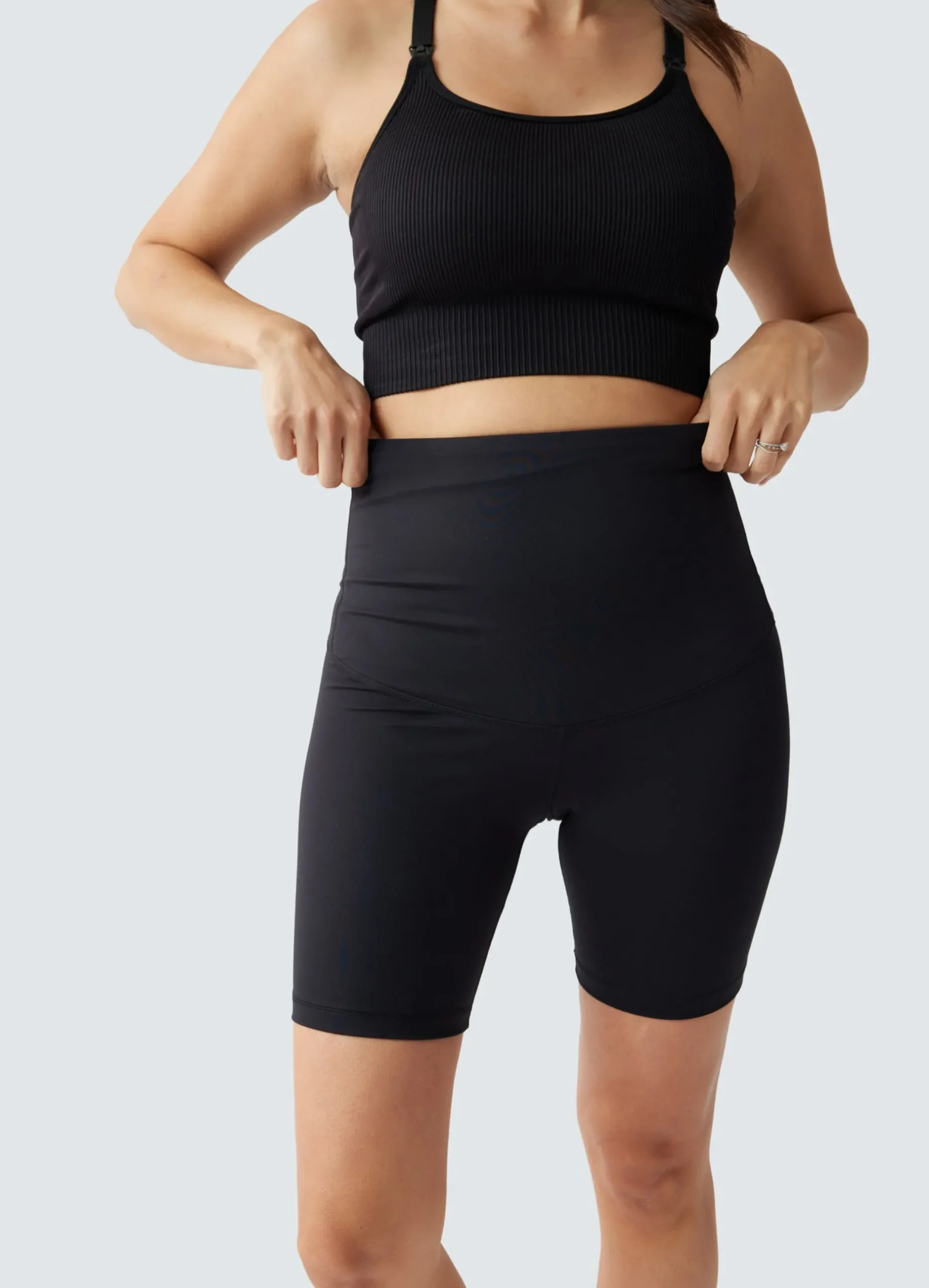 Postpartum Compression Black Bike Short