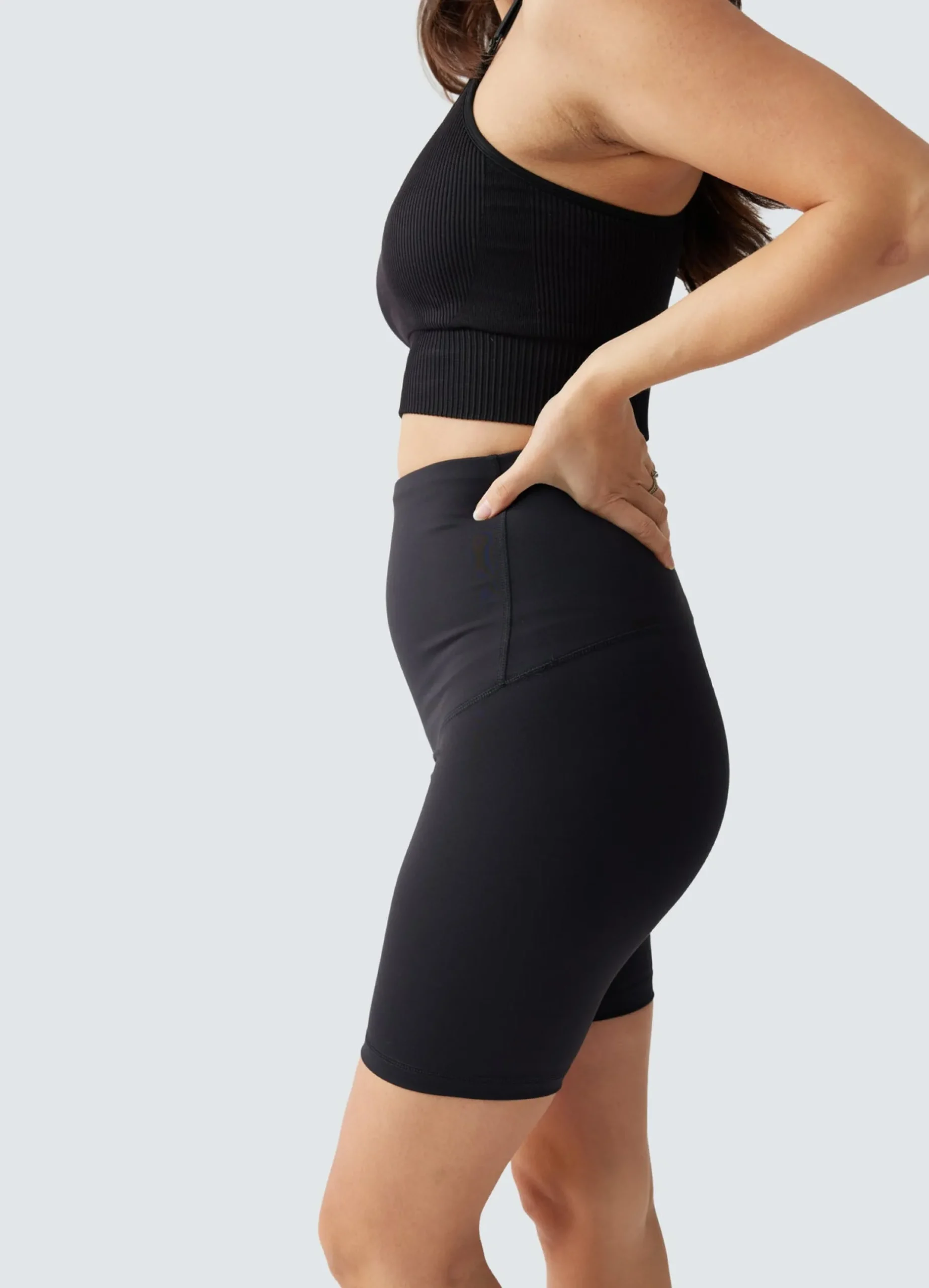 Postpartum Compression Black Bike Short