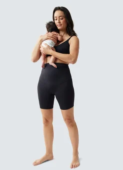 Postpartum Compression Black Bike Short