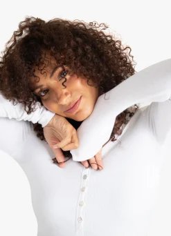 Rib Henley Long Sleeve Maternity + Nursing Top