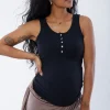 Rib Henley Maternity + Nursing Tank