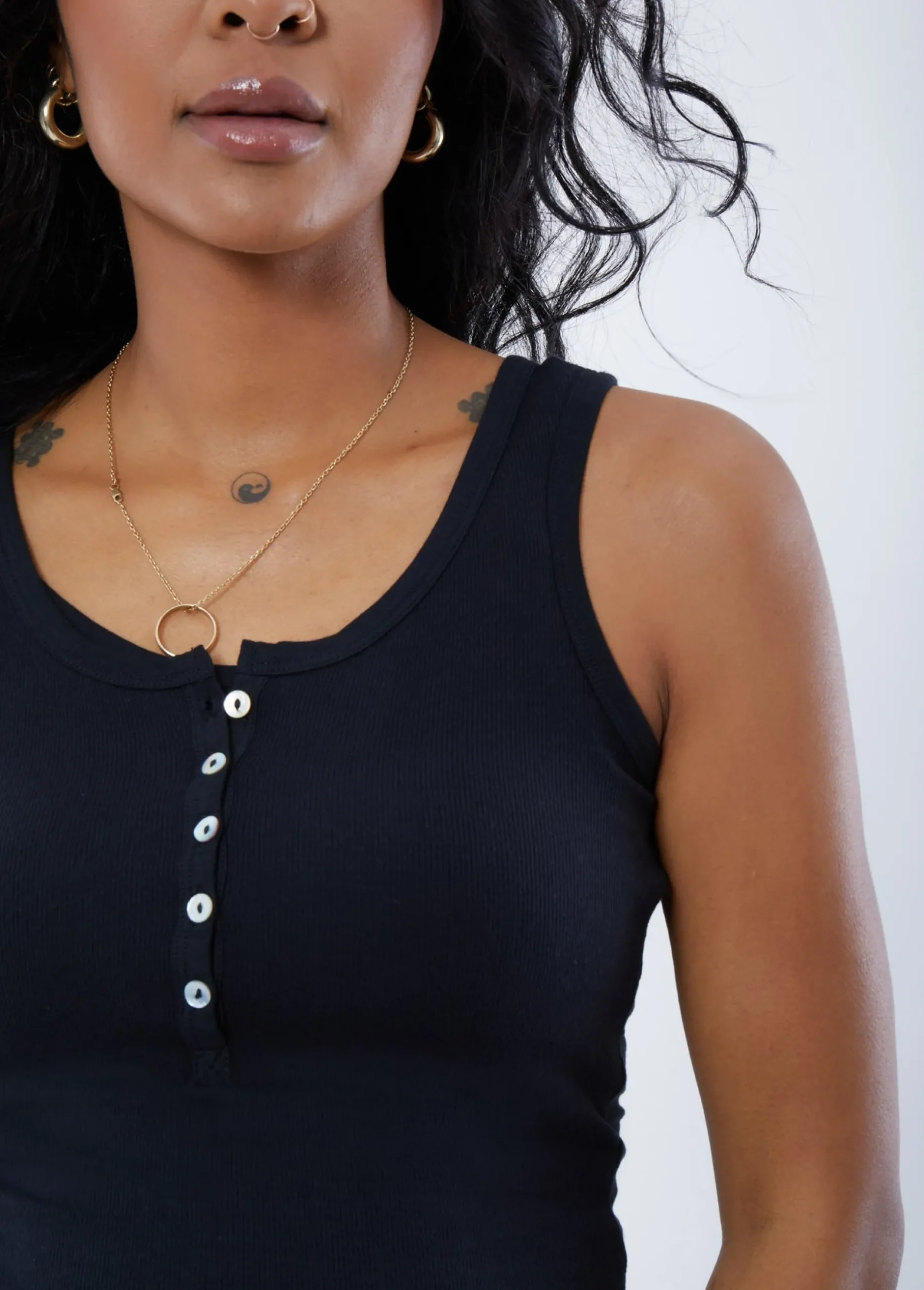 Rib Henley Maternity + Nursing Tank