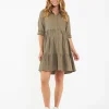 Ripe Adel Olive Linen Maternity and Nursing Dress