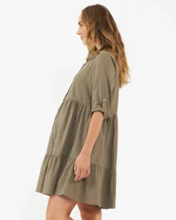 Ripe Adel Olive Linen Maternity and Nursing Dress