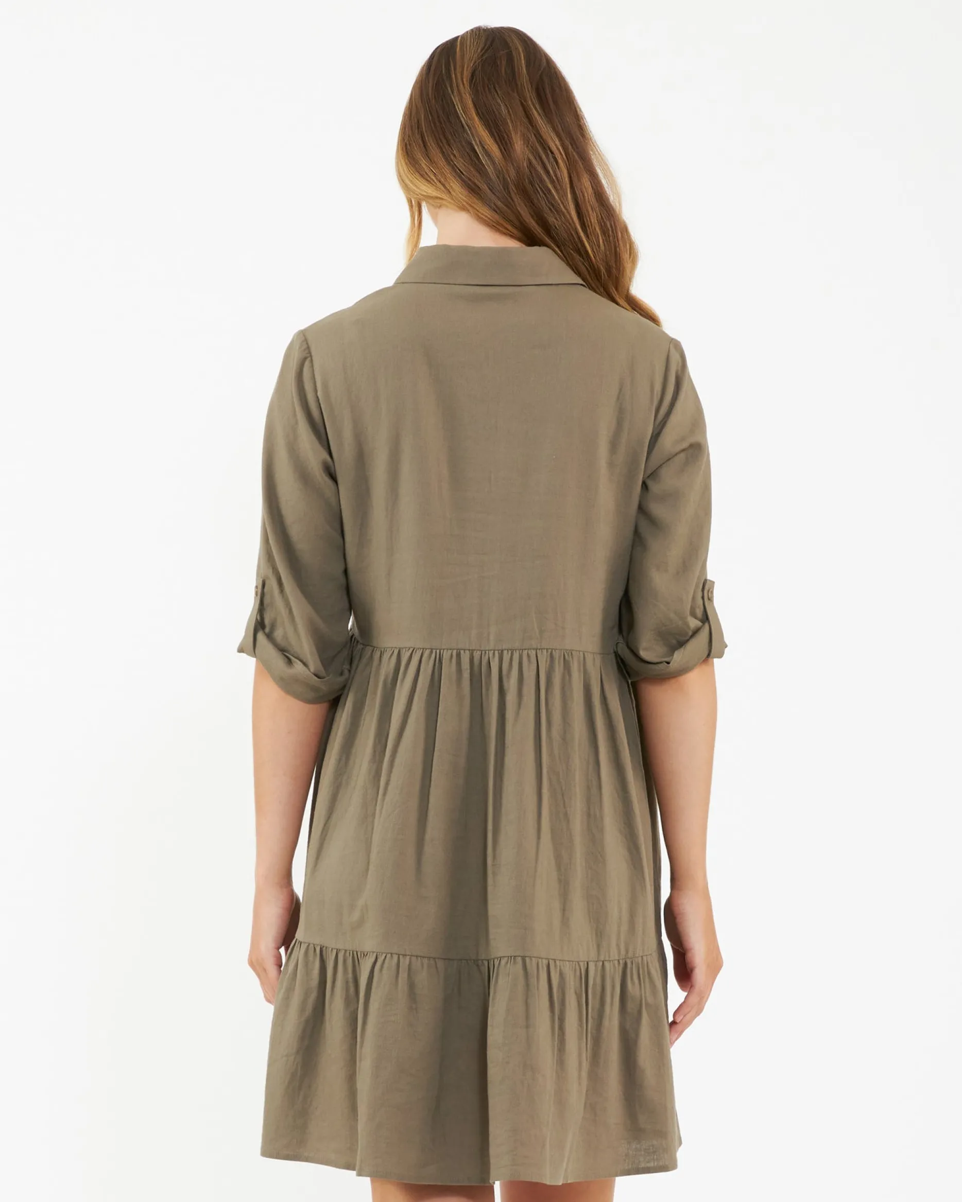 Ripe Adel Olive Linen Maternity and Nursing Dress