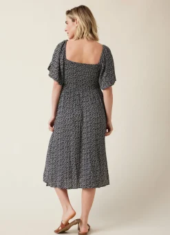 Ripe Emmy Shirred Maternity and Nursing Midi Dress