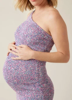 Ripe Maternity Bodycon Skipper One Shoulder Midi Dress