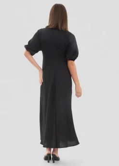 Ripe Maternity Camille Tie Front Linen Maternity Midi Dress