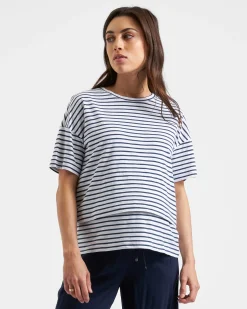 Ripe Maternity Claudette Short Sleeve Striped Nursing Tee