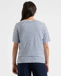 Ripe Maternity Claudette Short Sleeve Striped Nursing Tee