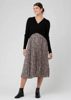 Ripe Maternity Florence Pleat Maternity Midi Skirt