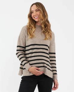 Ripe Maternity Gerrie Nursing + Maternity Knit Sweater Stripe
