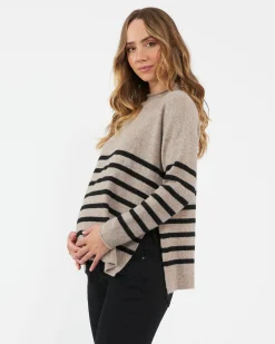 Ripe Maternity Gerrie Nursing + Maternity Knit Sweater Stripe