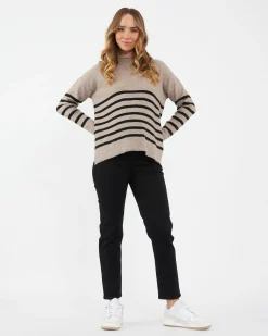 Ripe Maternity Gerrie Nursing + Maternity Knit Sweater Stripe
