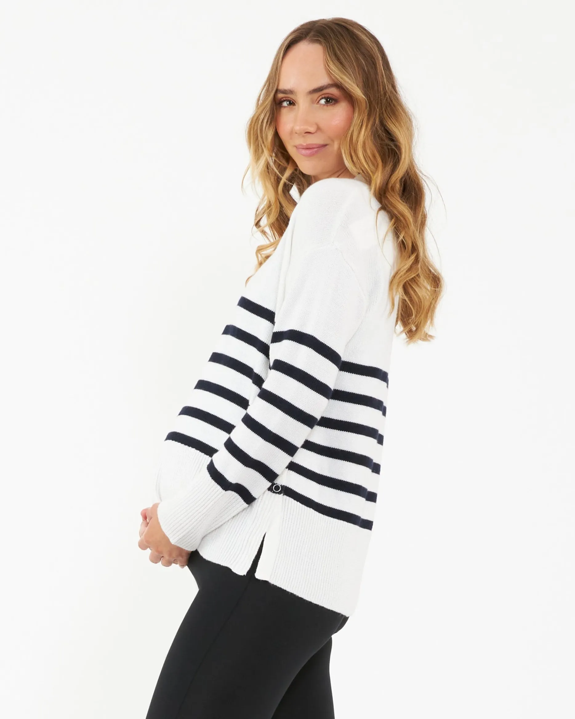 Ripe Maternity Hanna Nursing + Maternity Knit Sweater Stripe