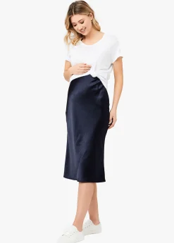 Ripe Maternity Lexie Satin Maternity Midi Skirt