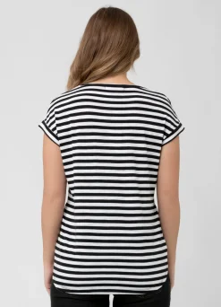 Ripe Maternity Lionel Stripe Nursing Tee Short Sleeve