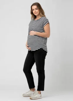 Ripe Maternity Lionel Stripe Nursing Tee Short Sleeve