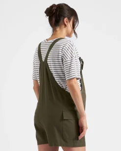 Ripe Maternity Olive Linen Overalls