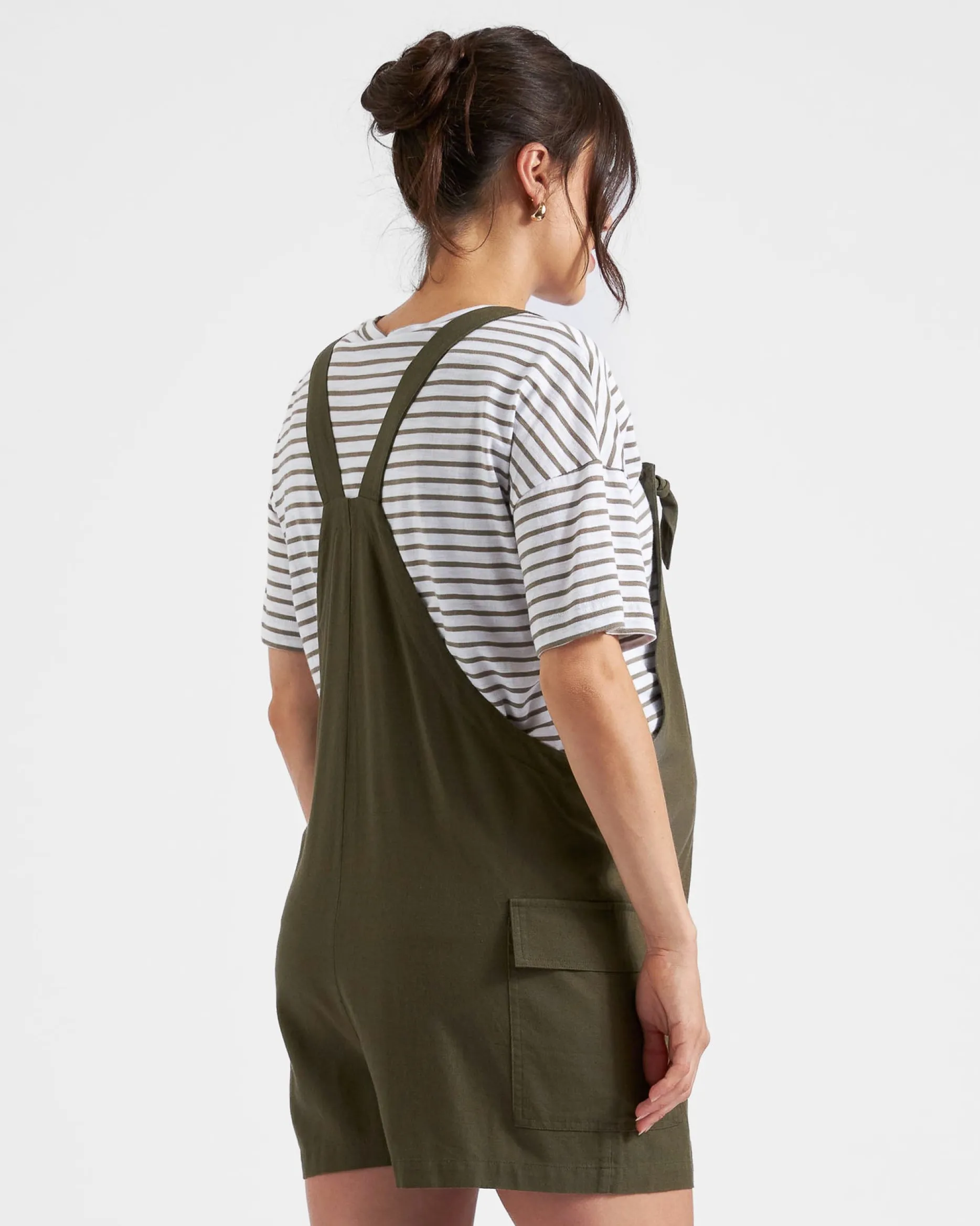 Ripe Maternity Olive Linen Overalls