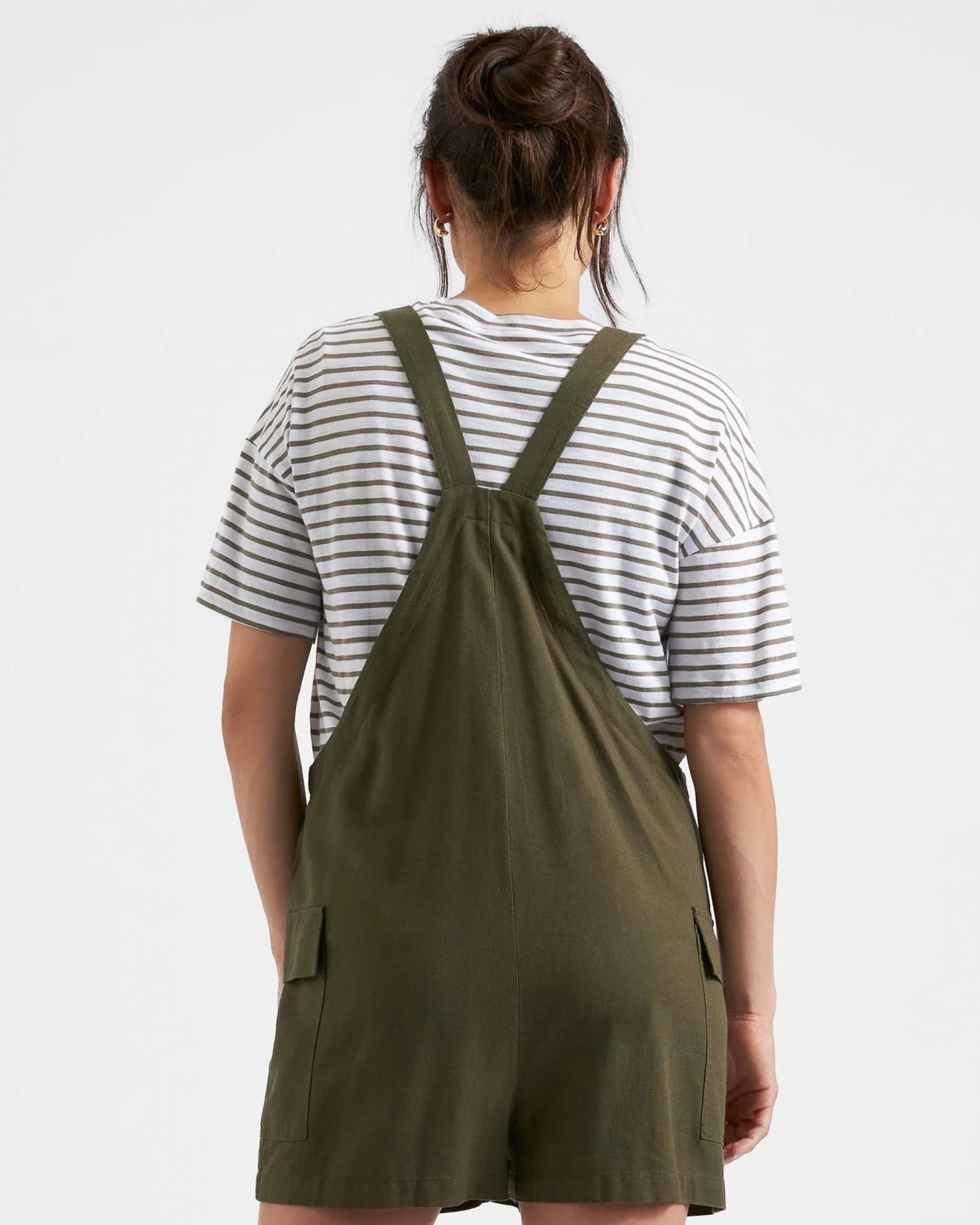Ripe Maternity Olive Linen Overalls