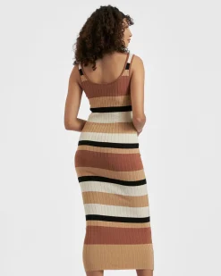 Ripe Maternity Sarah Stripe Knit Midi Dress