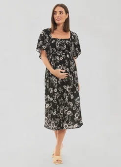 Ripe Maternity Trina Shirred Midi Dress