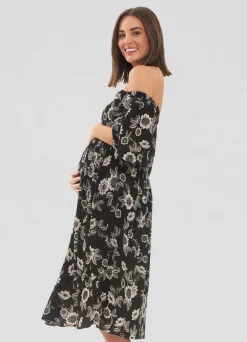 Ripe Maternity Trina Shirred Midi Dress