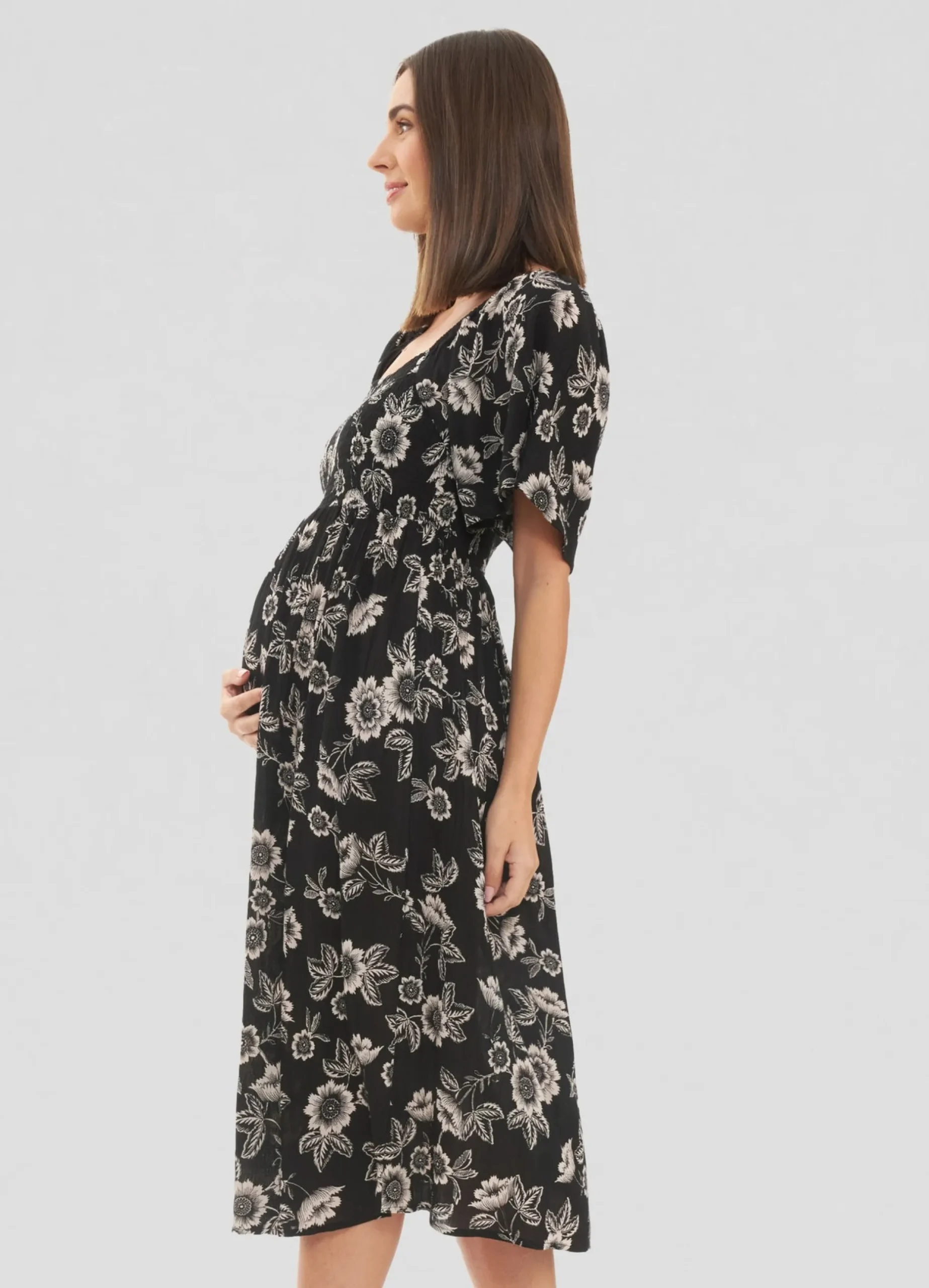 Ripe Maternity Trina Shirred Midi Dress